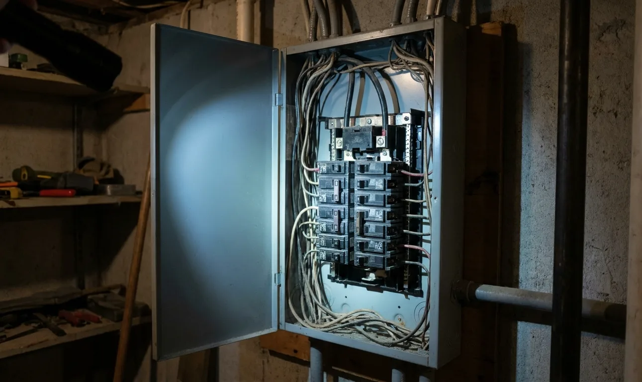 A tripped breaker in a panel